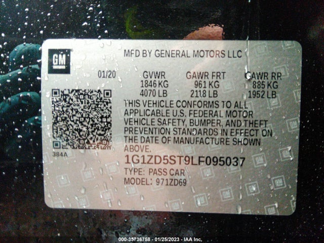 Chevrolet MALIBU LT 2020 1G1ZD5ST9LF095037 Image 9
