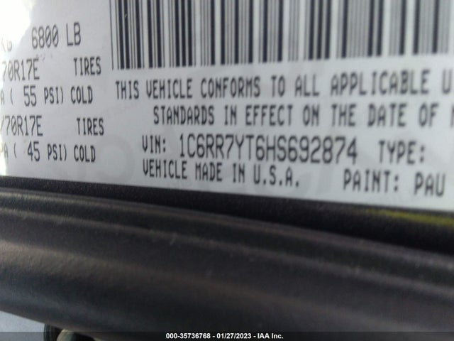 2017 Ram 1500, VIN: 1C6RR7YT6HS692874