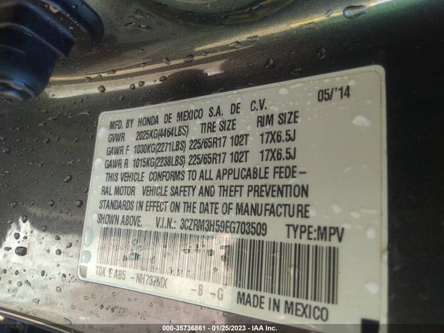 Honda CR-V EX 2014 3CZRM3H59EG703509 Image 9