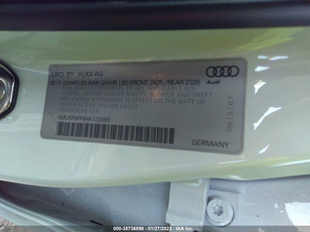 2017 Audi A3, VIN: WAUSPBFF4HA103369