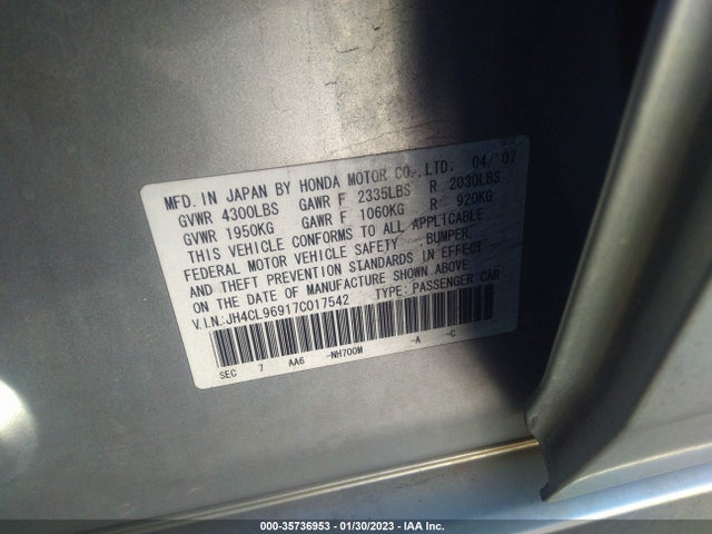 JH4CL96917C017542 Acura Tsx Navi