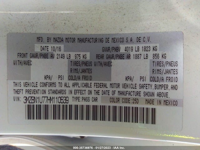 2017 Mazda 3, VIN: 3MZBN1U77HM110539