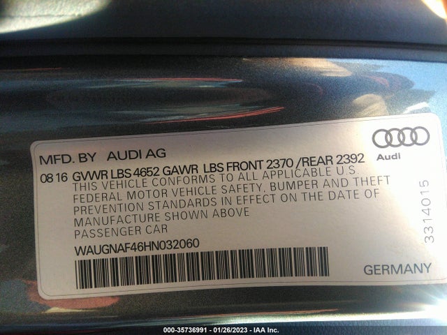 WAUGNAF46HN032060 Audi A4 PREMIUM