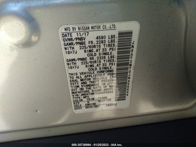 2018 Nissan Rogue, VIN: JN8AT2MT0JW456644