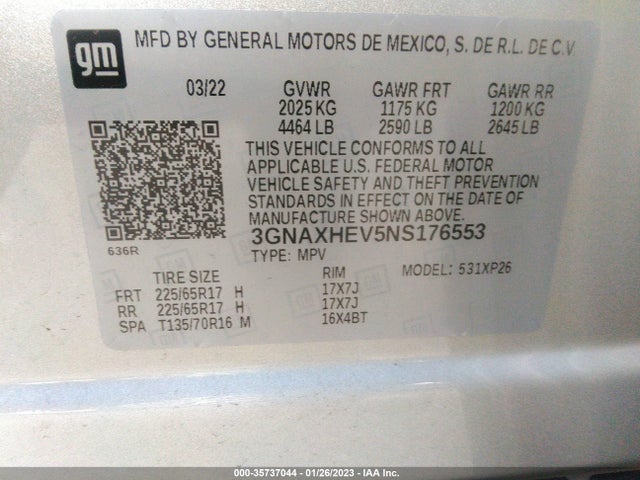 Chevrolet EQUINOX LS 2022 3GNAXHEV5NS176553 Image 9