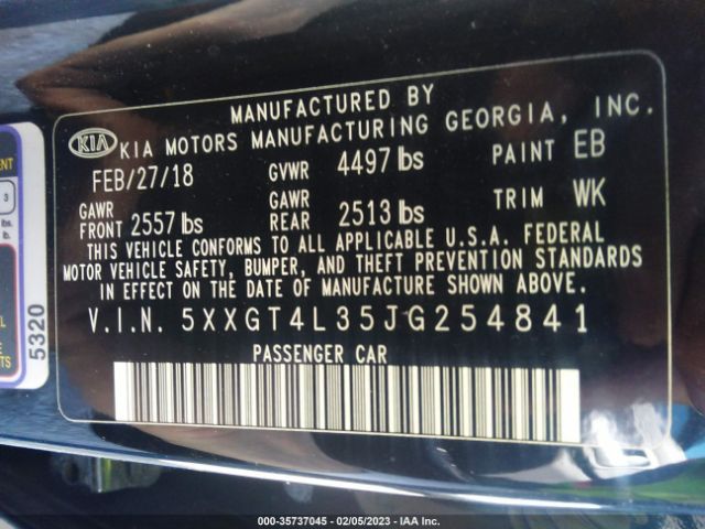 5XXGT4L35JG254841 KIA Optima S