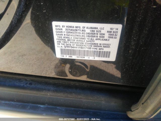 5FRYD4H41FB017100 Acura Mdx Tech Pkg