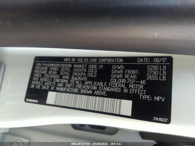 2017 Volvo XC60, VIN: YV440MRU0H2193598