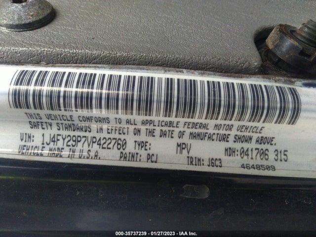 1997 JEEP WRANGLER SE VIN: 1J4FY29P7VP422760