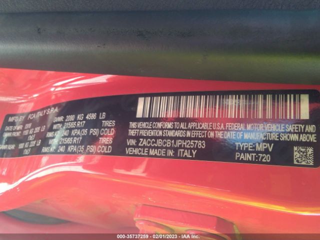 ZACCJBCB1JPH25783 Jeep Renegade Trailhawk
