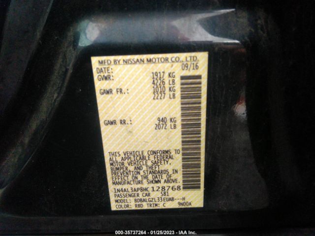 1N4AL3AP8HC128768 Nissan Altima 2.5 S