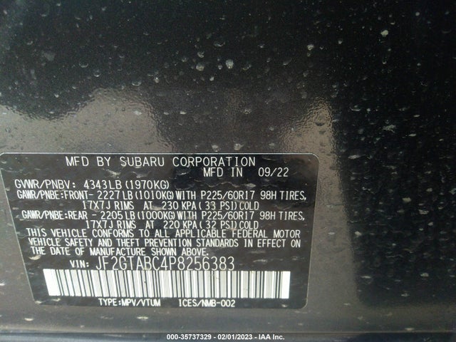 2023 Subaru Crosstrek, VIN: JF2GTABC4P8256383