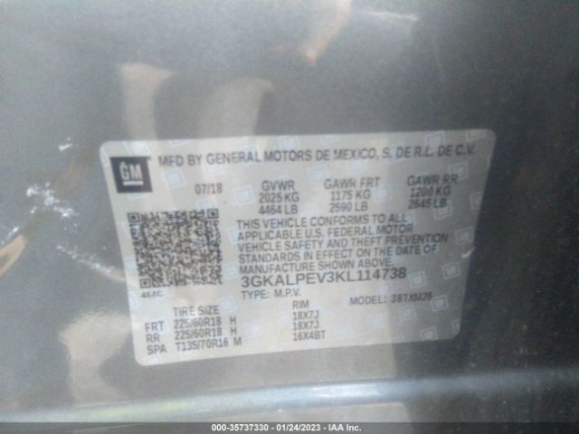 3GKALPEV3KL114738 GMC Terrain Slt