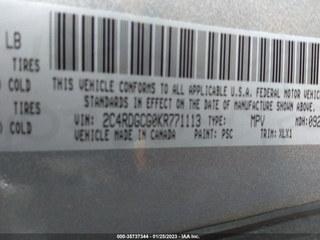 Dodge Grand Caravan Sxt 2019 2C4RDGCG0KR771113 Image 9