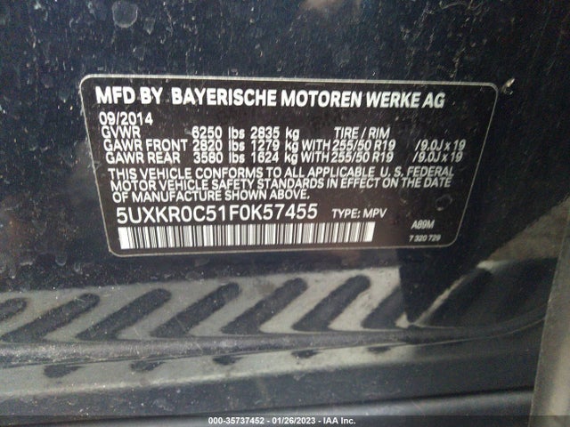 5UXKR0C51F0K57455 BMW X5 Xdrive35i