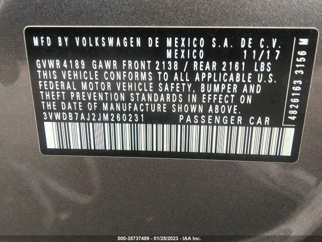 Volkswagen Jetta 2018 3VWDB7AJ2JM260231 Image 10