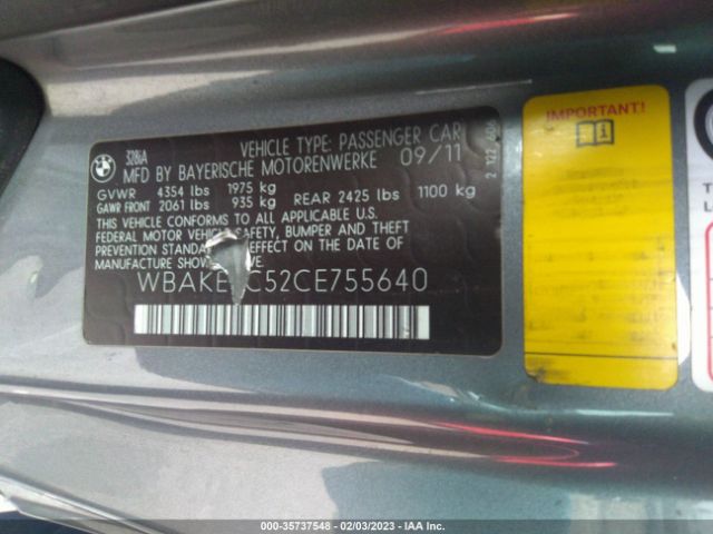 WBAKE5C52CE755640 BMW 3 Series 328i
