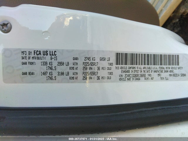 2C4RC1GG8GR136092 Chrysler Town & Country Limited Platinum