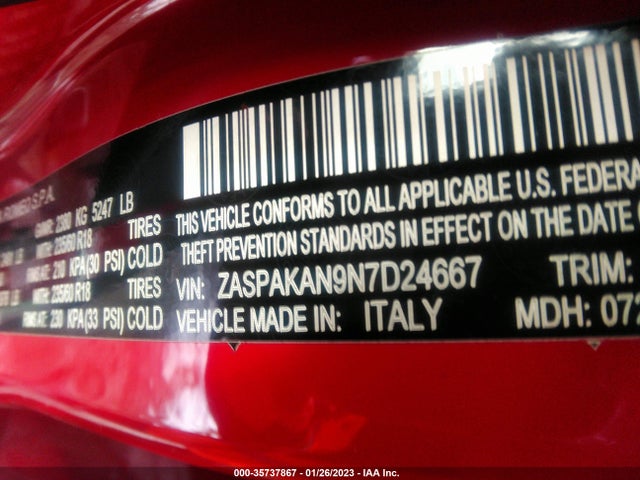 ZASPAKAN9N7D24667 Alfa Romeo Stelvio Sprint