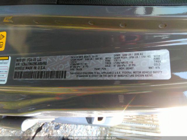 1C6JJTBG2ML606490 Jeep Gladiator Rubicon