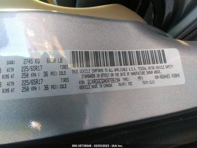 Dodge Grand Caravan Sxt 2019 2C4RDGCGXKR726194 Image 9
