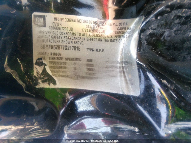 3GYFK62877G217815 Cadillac ESCALADE EXT
