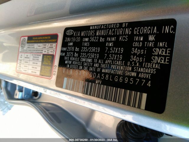 5XYPGDA58LG695774 KIA Sorento S V6