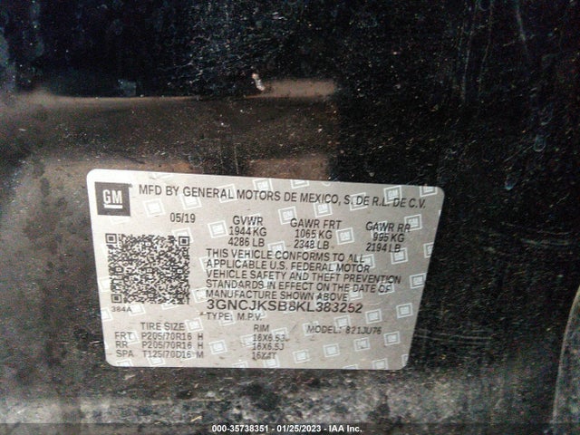 Chevrolet TRAX LS 2019 3GNCJKSB8KL383252 Image 9