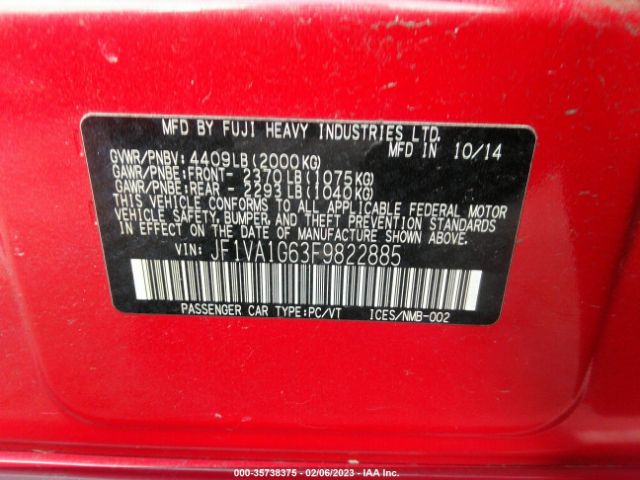 JF1VA1G63F9822885 Subaru Wrx Limited