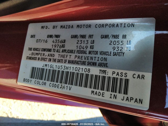 2017 Mazda 6, VIN: JM1GL1U53H1102108