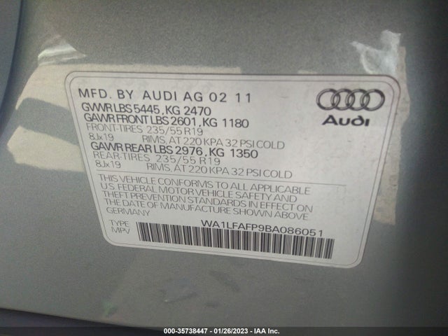 Audi Q5 2.0t Premium Plus 2011 WA1LFAFP9BA086051 Image 10