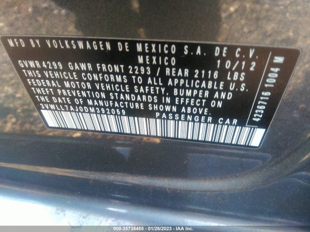 3VWLL7AJ0DM392059 Volkswagen Jetta Sedan Tdi W/premium/nav