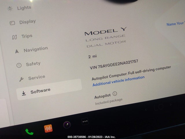 Tesla Model Y Long Range 2022 7SAYGDEE2NA021757 Image 8