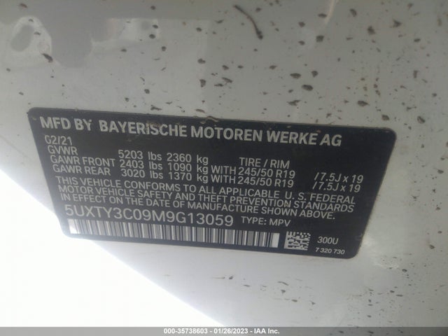 2021 BMW X3, VIN: 5UXTY3C09M9G13059
