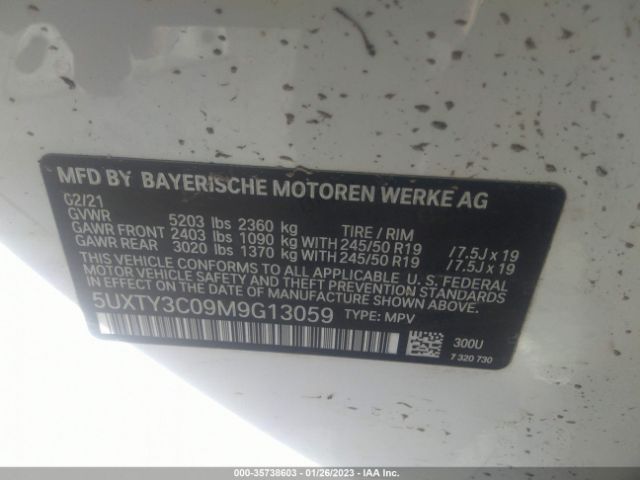 5UXTY3C09M9G13059 BMW X3 Sdrive30i