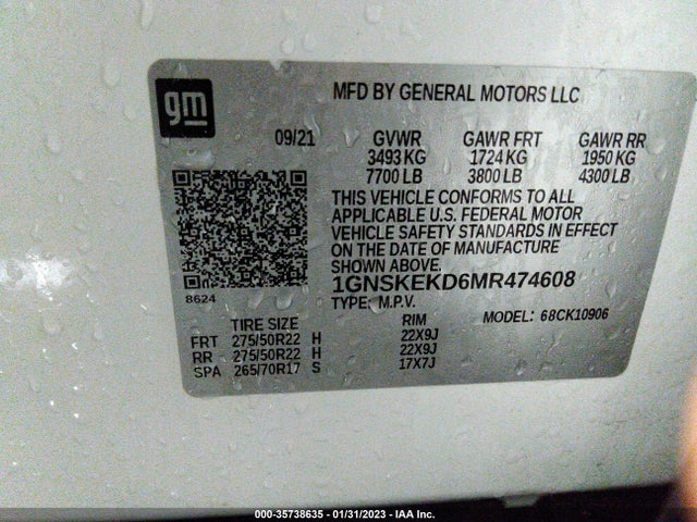 Chevrolet Suburban Rst 2021 1GNSKEKD6MR474608 Image 9
