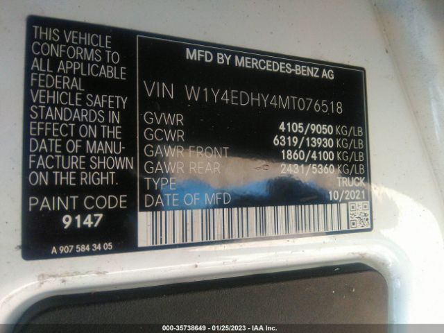 2021 MERCEDES-BENZ SPRINTER CARGO VAN W1Y4EDHY4MT076518 Photo 8