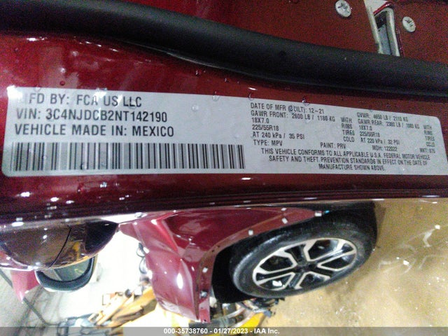 2022 Jeep Compass, VIN: 3C4NJDCB2NT142190