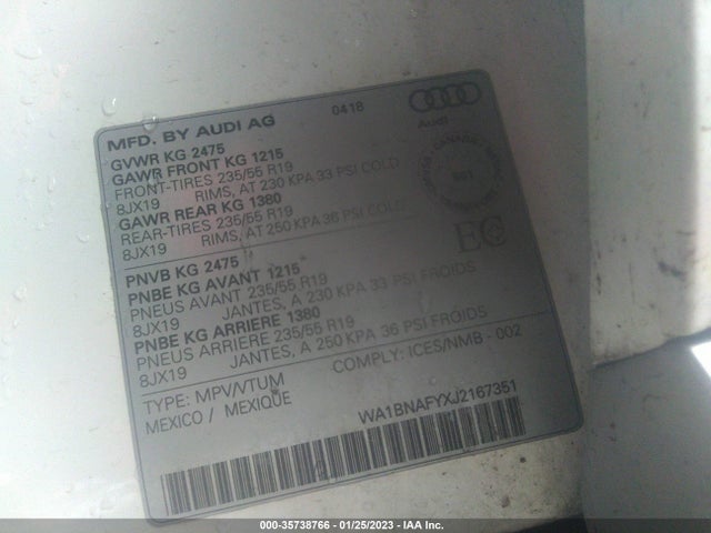 WA1BNAFYXJ2167351 Audi Q5 Premium Plus