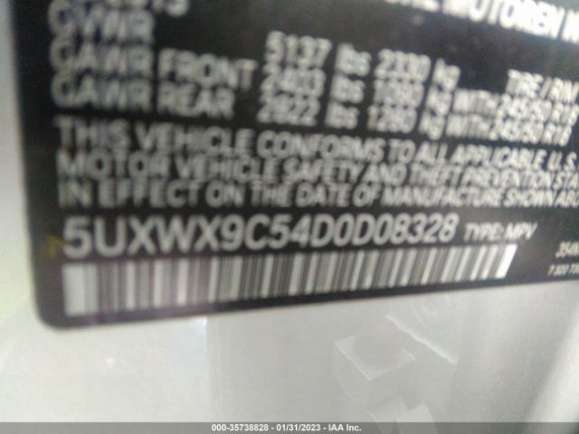 5UXWX9C54D0D08328 BMW X3 Xdrive28i
