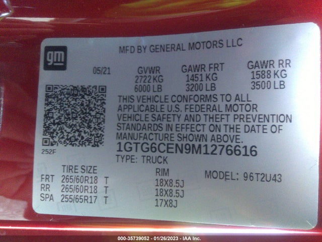GMC Canyon 2021 1GTG6CEN9M1276616 Image 10