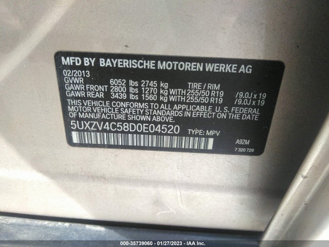 BMW X5 Xdrive35i 2013 5UXZV4C58D0E04520 Image 10