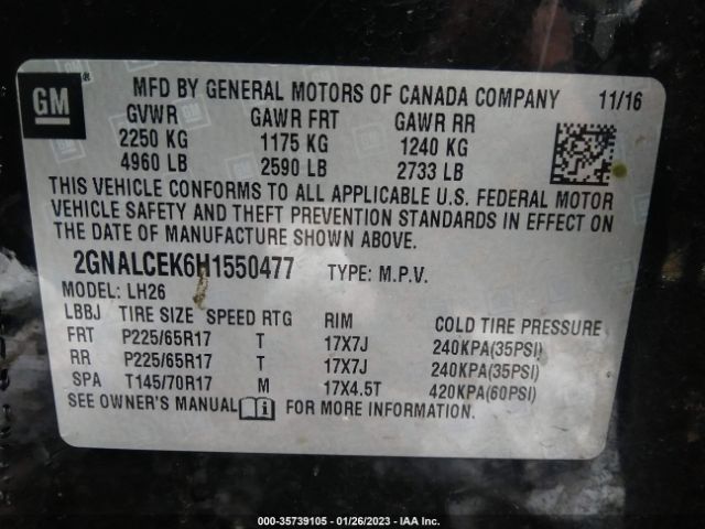 2GNALCEK6H1550477 Chevrolet Equinox