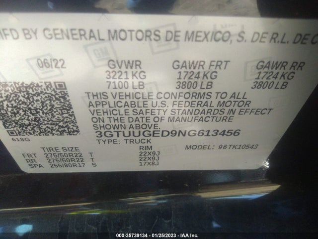 GMC Sierra 1500 Denali 2022 3GTUUGED9NG613456 Image 9