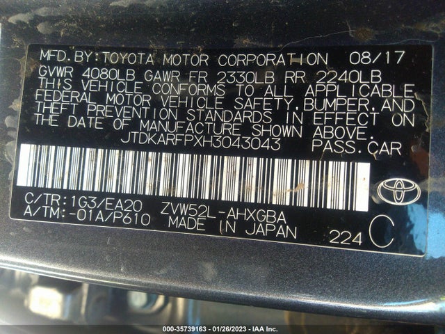 Toyota Prius Prime Plus/premium/advanced 2017 JTDKARFPXH3043043 Image 9