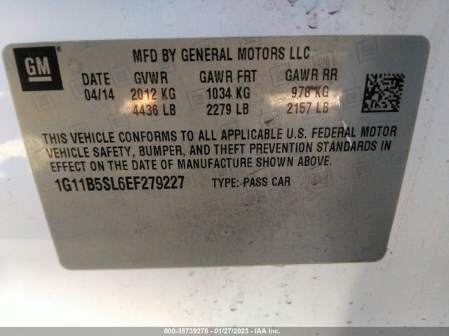 Chevrolet MALIBU LS 2014 1G11B5SL6EF279227 Image 9