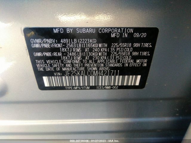 JF2SKALC0MH421711 Subaru Forester Sport