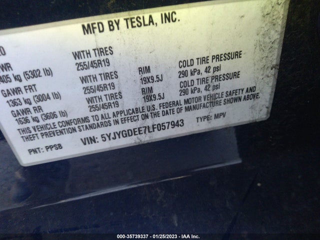 Tesla Model Y Long Range 2020 5YJYGDEE7LF057943 Image 10