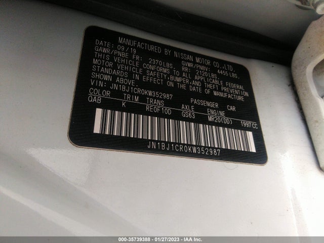 2019 Nissan Qashqai, VIN: JN1BJ1CR0KW352987