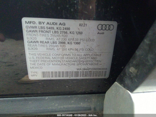 Audi Q5 Premium Plus 2021 WA1BAAFYXM2063555 Image 9